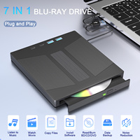 Grabadora de Blu-ray 7 en 1 Multifunción, Reproductor y Grabador de CD/DVD/BD, USB 3.0, Velocidad de Transferencia Más Rápida de 5 Gbps, Externa de Escritorio