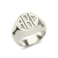 Bague lettre personnalisée en argent pur 925 avec gravure 3D personnalisée du nom et de la photo rétro accessoire pour hommes cadeau bague plaquée or