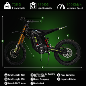 Bicicleta Eléctrica Deportiva HEZZO D9PRO, Motor Central de 20KW 72V, 63Mph, Potente Motocicleta Todoterreno, 600Nm, 55Ah, 150km, con COC - Product Image 4