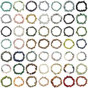 Bracelets en éclats <span class=keywords><strong>de</strong></span> cristaux naturels pour la guérison, vente en gros, style bohème, pierres précieuses irrégulières, bracelet extensible, vente en gros, usine OEM - Product Image 4