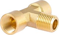 Raccord en T en laiton NPT 1/4 pouce, connecteurs en forme de T, raccord de tuyauterie NPT 1/4 pouce femelle x NPT 1/4 pouce femelle x NPT 1/4 pouce mâle