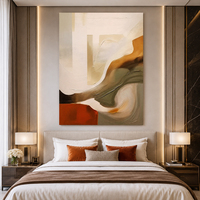 Peinture à l'huile abstraite sur toile Whirlpool, Ocre Olive Orange Brûlé, Motif Tourbillon, Taille Personnalisée, Vente en Gros Directe d'Usine