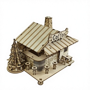 <span class=keywords><strong>Puzzle</strong></span> <span class=keywords><strong>3D</strong></span> in Legno Artigianale Personalizzato MCX Coffee House, Design Innovativo, Aspetto Elegante, Giocattolo Educativo Fai-da-Te a Tema Cartoni Animati - Product Image 4