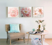 Nouvelle peinture à l'huile de fleurs roses peinte à la main, grande œuvre d'art murale, tableau de fleurs pour la décoration, peintures d'art pour la décoration de la pièce