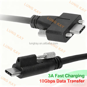 Cable USB-C LUNG KAY de Longitud Personalizada, Blindado, 10Gbps, Tipo-C con Bloqueo de Rosca, Carga Rápida de 5A, Industrial, con Certificación CE y RoHS - Product Image 3
