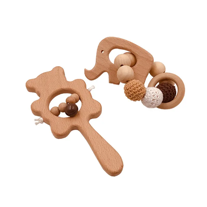 Popular newborn toy tooth rattle animal shape Bracelet Baby Teether