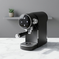 Machine à café semi-automatique à piston, 15 bars de pression, contrôle numérique, eau chaude, auto-nettoyante, capacité 2 tasses, écologique