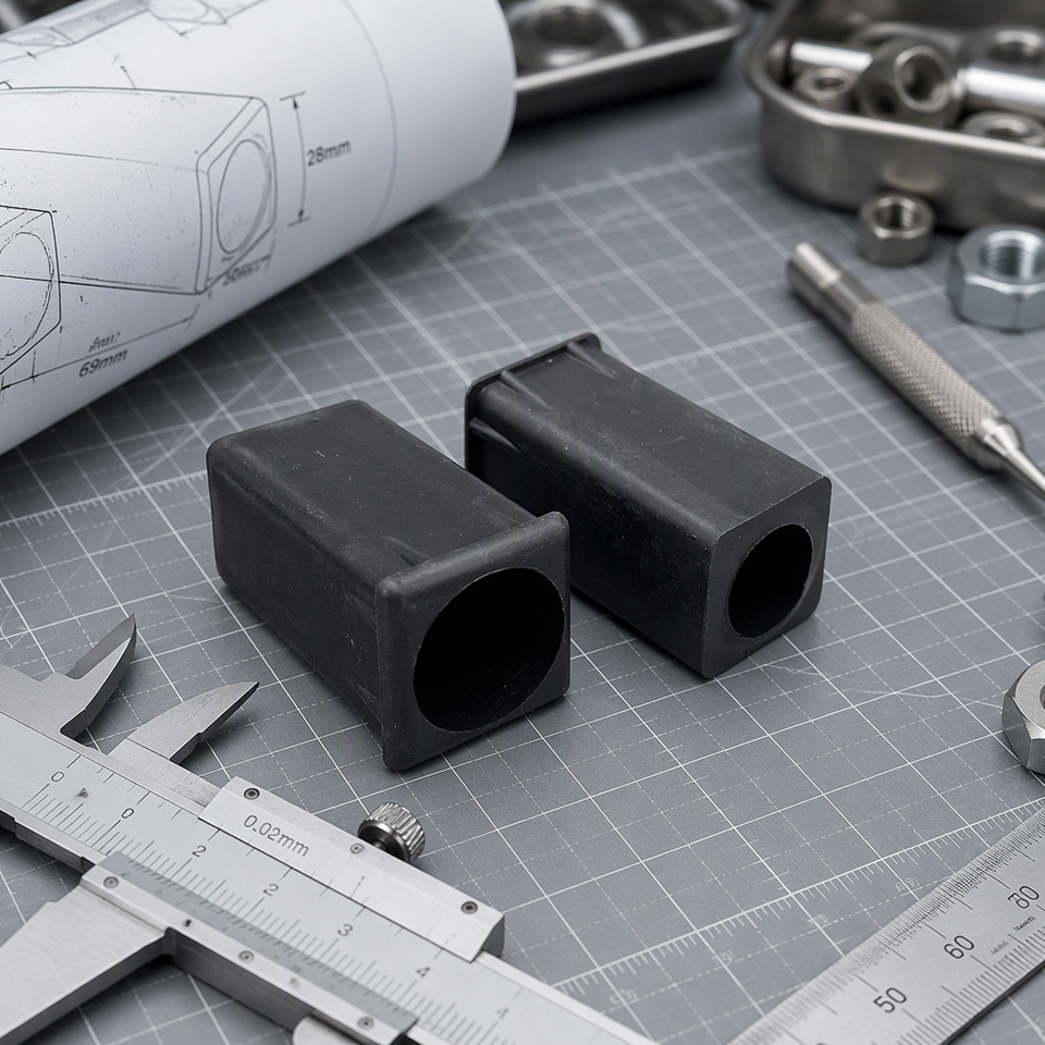 25mm Black Rectangular Plastic Pipe Connector Injection Molded Cable ...