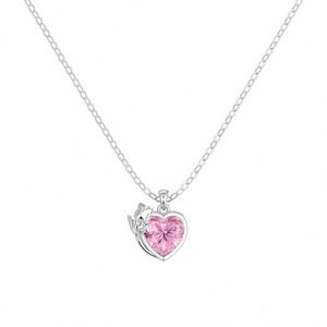 Collier pendentif cœur tulipe en argent 925 plaqué or rose rhodié avec zircone 5A, design élégant Dylam pour femmes - Product Image 1