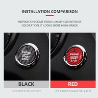 Autocollant de protection pour bouton de démarrage et d'arrêt du moteur en fibre de carbone pour Ford Focus Ranger Kuga MK7 MAX F-150