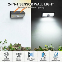 Lampe solaire murale LED 3000K 6000K avec détecteur de mouvement PIR, sécurité, extérieur, jardin, IP65