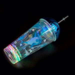 Gobelet isotherme double paroi LED multicolore 16 oz avec paille en plastique clignotante pour articles promotionnels de fête - Product Image 4