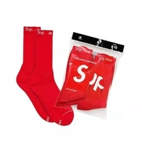 Lot de 2 paires de chaussettes de sport tendance Hane, design Terry-Back, logo en spandex, antidérapantes, unisexes, pour le basketball
