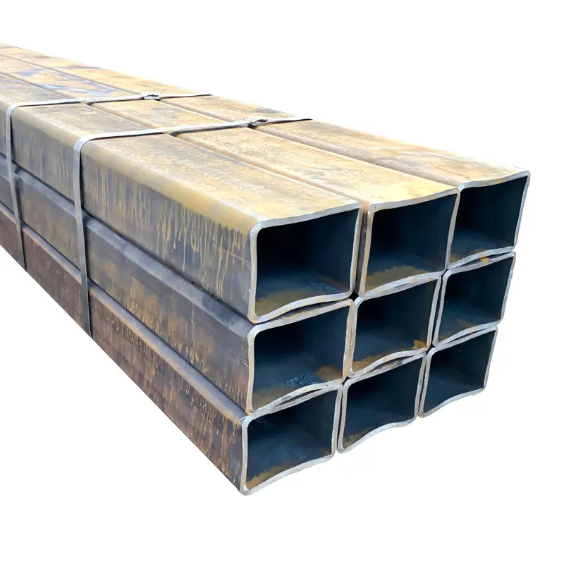 Yüksek kaliteli siyah kare boru demir dikdörtgen boru kaynaklı inşaat için galvanizli kare çelik borular