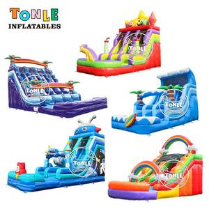 TONLEインフレータブルカスタム業務用18フィート22フィート27フィート子供大人用ウォータースライドコレクションインフレータブルウォータースライド販売中 - Product Image 5