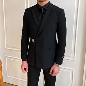 Jas Pria Double Breasted/Luxury Slim-fit untuk Acara Kasual Bisnis, Pakaian Pengantin Pria, Jas Formal Gaya Eropa dan Amerika - Product Image 2