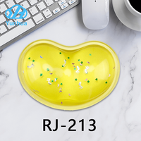 Repose-poignet en cristal transparent en forme de cœur, tapis de souris en silicone souple antidérapant pour la maison, le bureau, les jeux, comme décoration pour PC et ordinateur portable