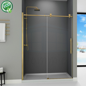 Porte de douche coulissante en verre dépoli nickel brossé, glissement fluide, taille sur mesure - Product Image 5