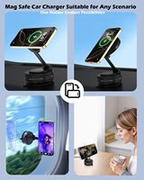Chargeur de voiture sans fil OEM avec logo personnalisé, support magnétique à 3 axes de 15 W, emballage personnalisé à marque privée pour votre entreprise