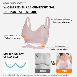 Soutien-gorge de maternité sans fil pour l'allaitement Gros seins Sous-vêtements d'allaitement de tous les jours pour femmes Motif de vague - Product Image 2