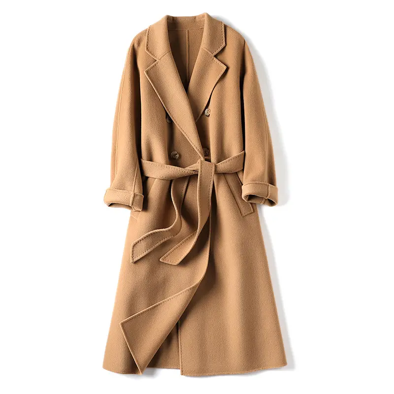 2023 Spring Mongolian Cashmere Coat Ladies Long Cashmere Wool Coat Women 100% Cashmere Wool Coat