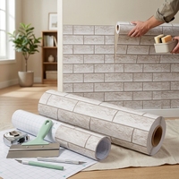 Papier peint auto-adhésif 3D effet brique, imperméable, vinyle épais, autocollant mural facile à installer, résistant aux rayures, pour cuisine et pièce moderne
