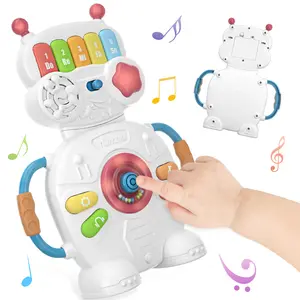 Tumama Kids Soft Light Modo de rendimiento múltiple Juguete electrónico Robot Piano Mini instrumento musical para niños