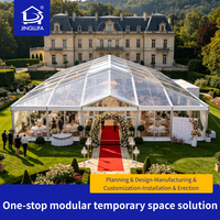 Tente d'atrium commerciale transparente pour mariage, pavillon d'événement extérieur pour cour