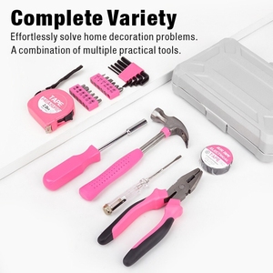 Kit d'outils rose pour femmes Vetex en gros, 7 pièces |   Ensemble d'outils légers pour la maison, pour le <span class=keywords><strong>bricolage</strong></span>, la réparation et l'entretien |   Boîte à outils manuelle durable - Product Image 5