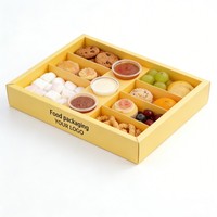 Boîte à biscuits en carton ondulé kraft biodégradable avec compartiment pour sauce, boîte rectangulaire pour biscuits au chocolat avec séparateur