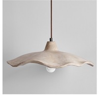 Lampe suspendue de style Wabi-Sabi japonais, réglable en hauteur, lumière chaude, en fer et ciment, pour chambre à coucher et maison d'hôtes