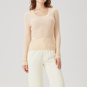 Maglietta a U in Seta e <span class=keywords><strong>Lino</strong></span> Nuova Collezione 2026 per <span class=keywords><strong>Donna</strong></span>, Ideale per Primavera ed Estate, Disponibile in Magazzino - Product Image 1