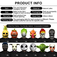 Masque en latex multi-styles amusant, accessoire de tête pour film, idéal pour Halloween, jeux de rôle, mascarade, accessoires de costume, personnalisable
