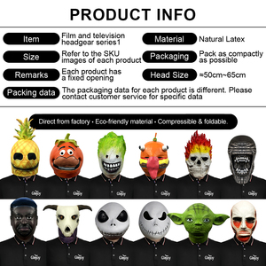 Máscara Divertida de Látex Multiestilo, Accesorio para la Cabeza, para Fiestas de Halloween, Juegos de Rol, Disfraces, Personalizable - Product Image 2