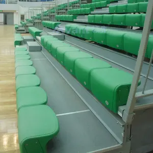 Avant 5 Rows Aluminium Grandstand Seating Indoor Gym Mobile Portable Bleachers Green Stadium Spectators Seats Stadium Chairs