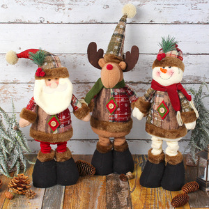 Figurine télescopique de Père Noël et bonhomme de neige, poupée debout pour vitrine, décoration de Noël festive pour la maison - Product Image 1