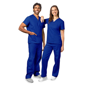 Women's <b>Scrub</b> Suit Set White V-Neck Short Sleeve Moisture Wicking Hospital Uniforms - Product Image 2