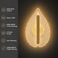 Applique murale LED moderne en aluminium et acrylique avec trois niveaux de luminosité pour la décoration intérieure des hôtels, chambres, halls et salons