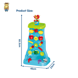 Ensemble de jouets aquatiques en plastique pour enfants Splash and Bloom, mur d'eau et de sable, jeu sensoriel de plage en plein air avec entonnoirs et moules - Product Image 3