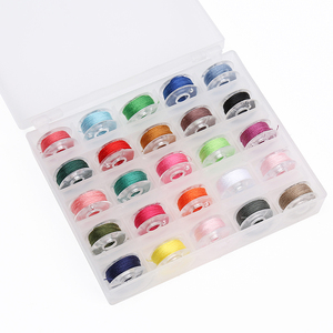 Bobine in plastica JP con fili in Dacron 25 colori per cucire bobine per macchine da cucire Set di nucleo navetta - Product Image 1