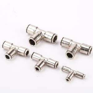 Conexiones de Tubería de Aire de la Serie PE, Totalmente de Cobre, Niqueladas, en Forma de T, Resistentes a Altas Temperaturas, Alta Presión y Corrosión, Neumáticas - Product Image 1