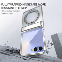 Funda Plegable de Lujo 360 para Samsung Galaxy Z Flip 8 7 6 5 °   Soporte Giratorio Magnético para Coche con Bisagra y Funda Protectora Antigolpes de Cobertura Total
