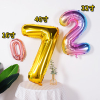 Ballons en feuille d'aluminium numériques de 40 pouces, emballage individuel en carton de luxe, ballons géants 0-9 pour la décoration de fête