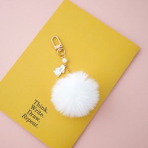 <span class=keywords><strong>Porte</strong></span>-clés pendentif pour sac d'école, motif lapin de lune mignon avec <span class=keywords><strong>pompon</strong></span>, pour couple, fille, style Instagram - Product Image 3