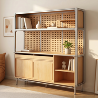 Meuble de rangement en bois de bouleau de qualité marine, commode à tiroirs, unité d'étagères DIY, vitrine de café, multifonctionnel, décoratif, rétro
