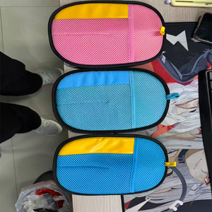 Gants anti-poils pour animaux de compagnie 24x18 à électrostatique pour propriétaires de chats et chiens, mitaines de nettoyage avec bordure jaune, couleur rose - Product Image 4