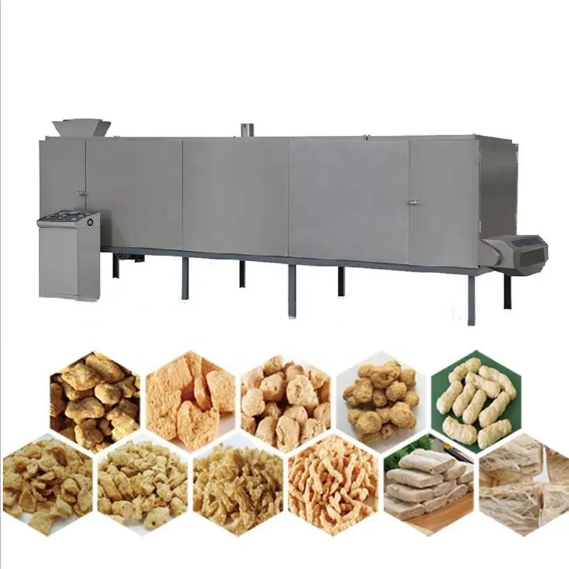 Línea de producción de proteína de soja, máquina de fabricación de proteína de soja, carne vegetal texturizada nitrional