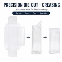 Boîte d'emballage transparente en PET, conteneur pliable personnalisé imprimé avec logo UV pour l'électronique, les cosmétiques, la vente au détail et les produits promotionnels
