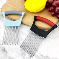 RVS vleesmalsmaakmaker met antislip handvat, uien- en groentesnijder, fruit- en groentegereedschap, multifunctionele keukenhulp