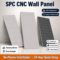 Panneau mural SPC CNC auto-adhésif de luxe, ignifuge et étanche, avec texture marbre, design pierre et grain de bois cannelé, pour villas et appartements